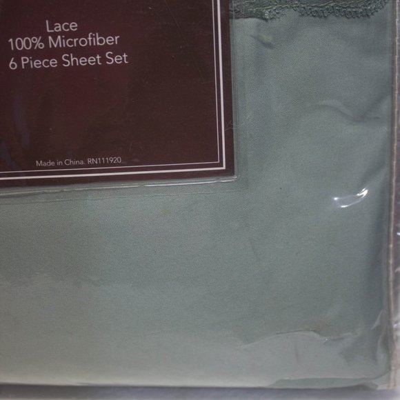 Cozelle Lace 100% Microfiber 6 Piece Sheet Set Aqua Full Size - Picture 2 of 6